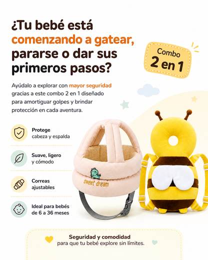 CASCO + COJIN ANTICAÍDA (2 EN 1) COMBO SEGURIDAD PARA BEBÉ